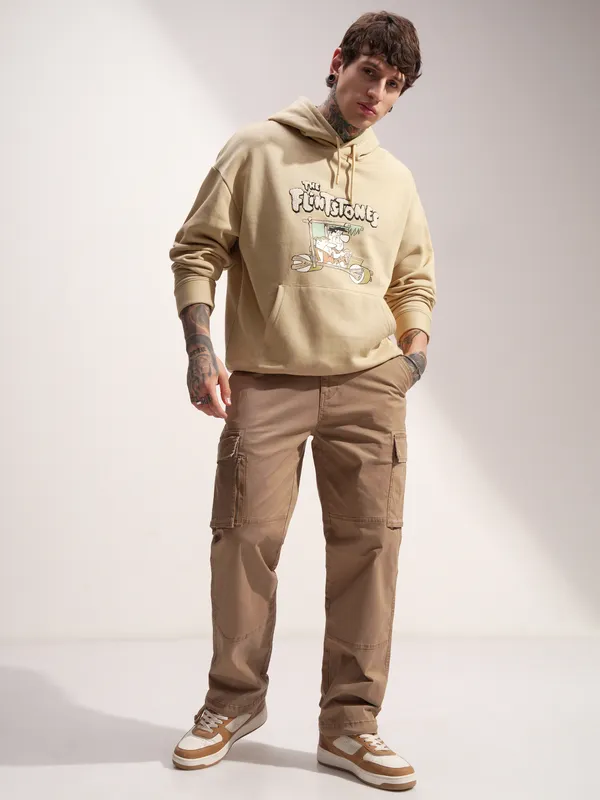 WB By Highlander Men Brown Flingstone Hooded Pullover Sweatshirt