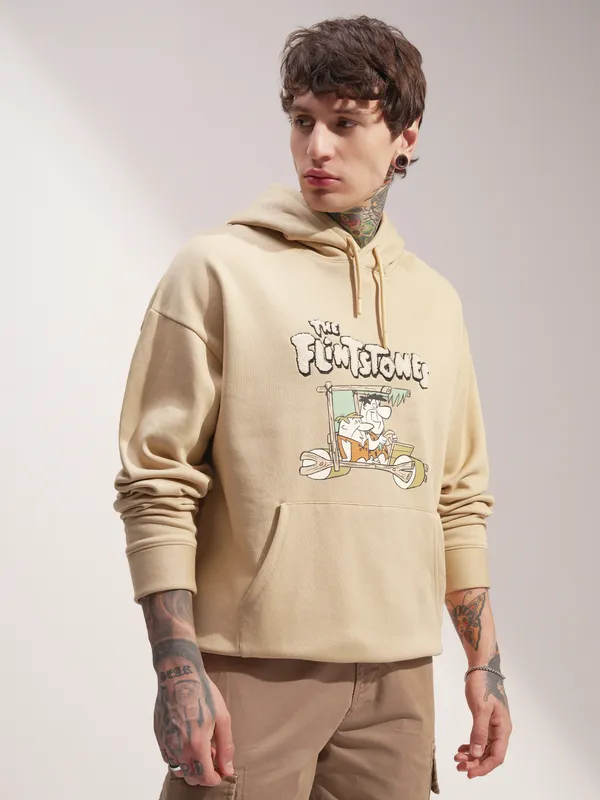 WB By Highlander Men Brown Flingstone Hooded Pullover Sweatshirt