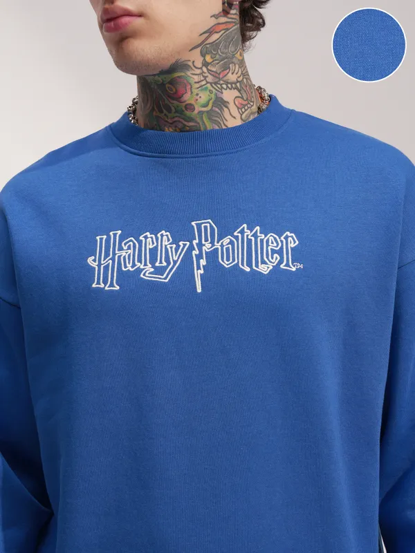 WB By Highlander Men Blue Harry Potter Round Neck Pullover Sweatshirt