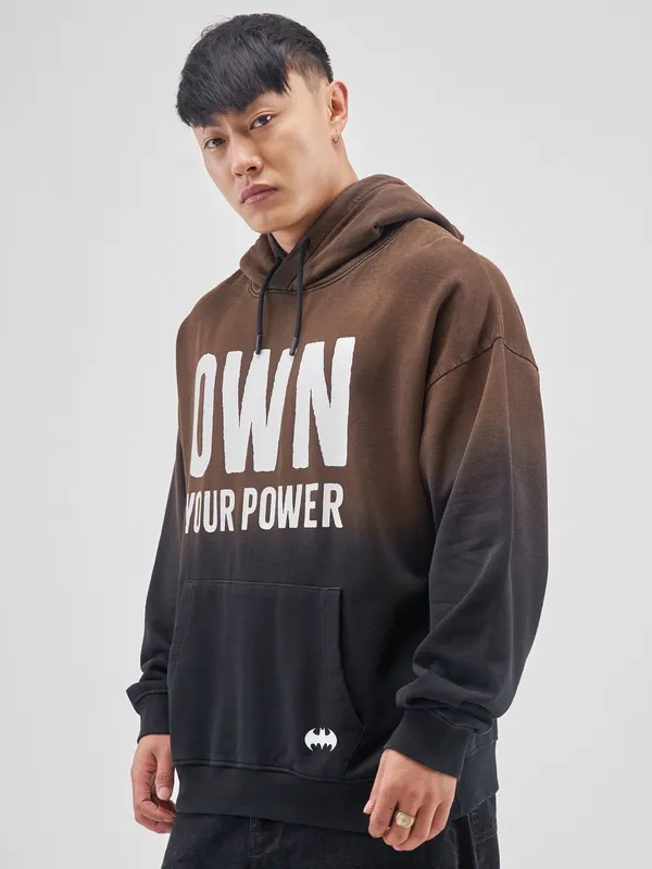 DC By Highlander Men Black Batman Hooded Pullover Sweatshirt