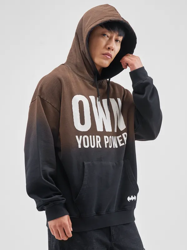 DC By Highlander Men Black Batman Hooded Pullover Sweatshirt