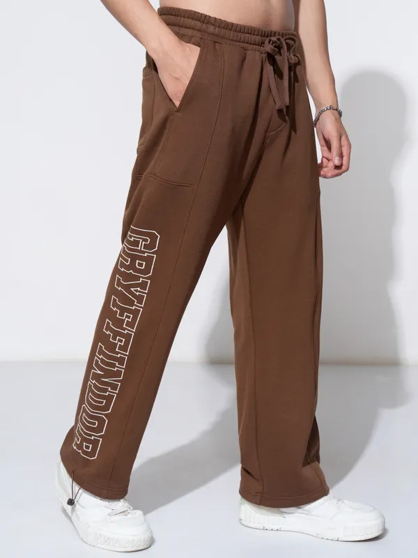 WB By Highlander Men Brown Harry Potter Straight Fit Printed Joggers