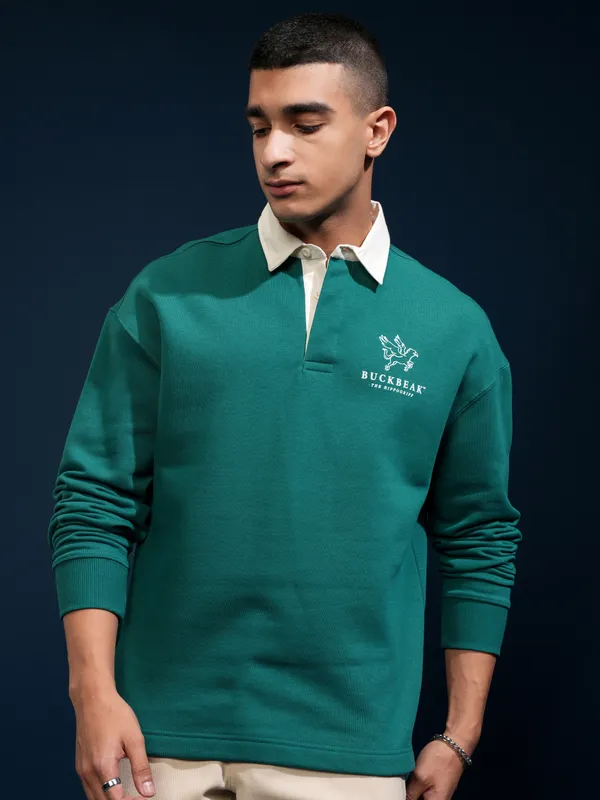 WB By Highlander Men Green Harry Potter Printed Polo Collar T-Shirt