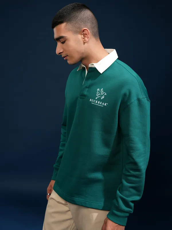 WB By Highlander Men Green Harry Potter Printed Polo Collar T-Shirt