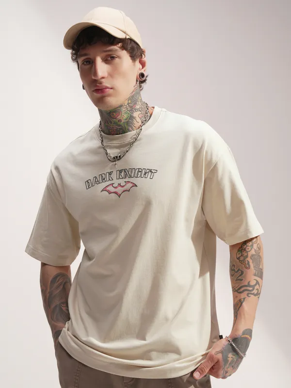 Batman Men Printed Round Neck Oversized Fit T-Shirt