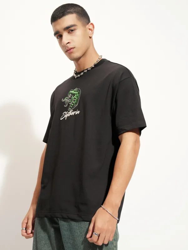 Harry Potter Men Printed Round Neck T-Shirt