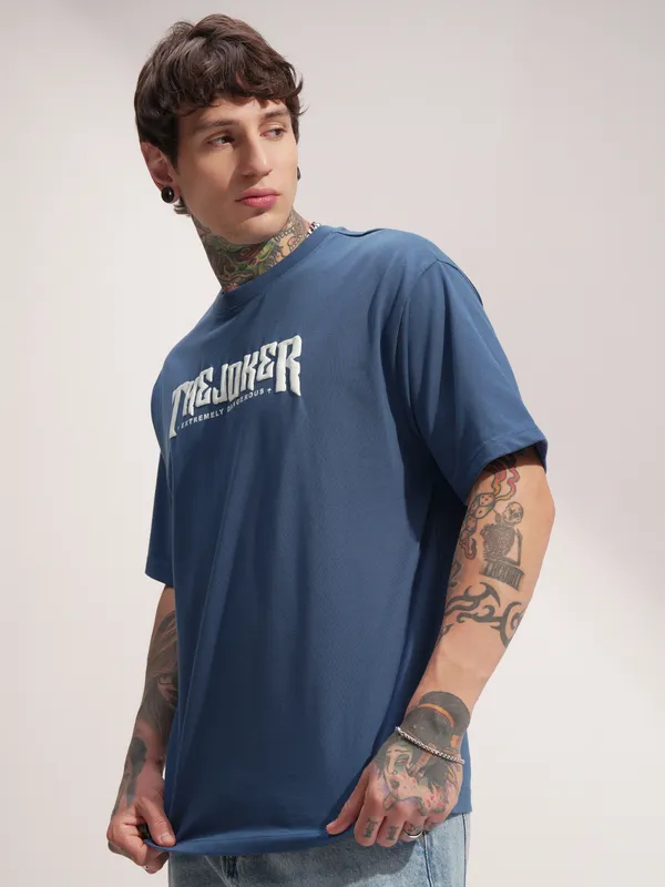 DC By Highlander Men Navy Blue Batman Printed Round Neck T-Shirt