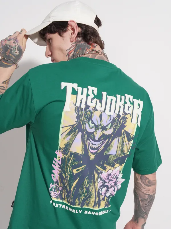 DC By Highlander Men Green Batman Printed Round Neck T-Shirt