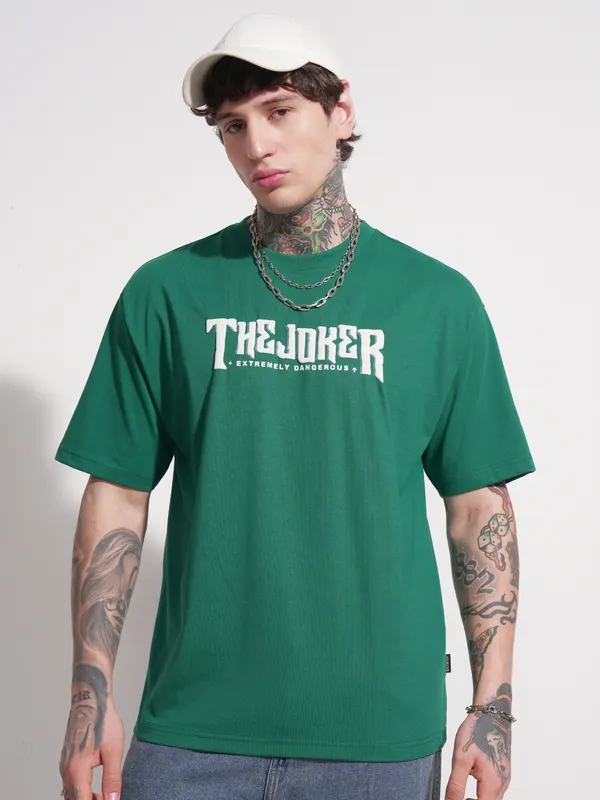 DC By Highlander Men Green Batman Printed Round Neck T-Shirt