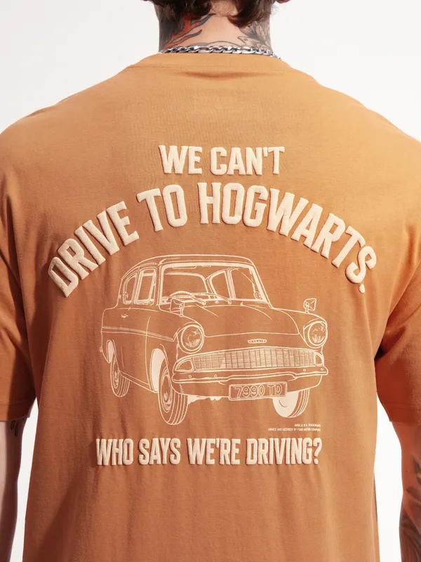 WB By Highlander Men Rust Harry Potter Printed Round Neck T-Shirt