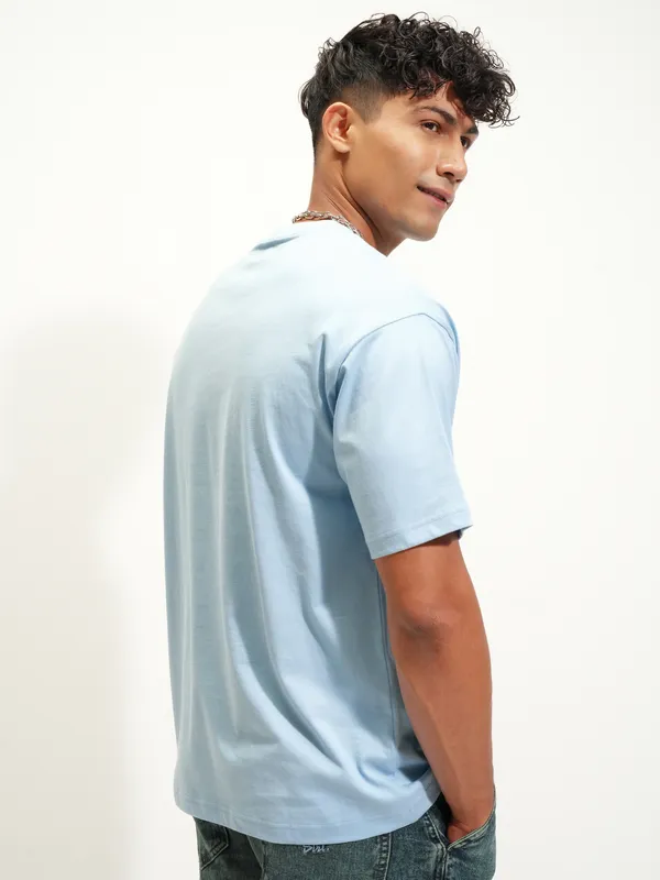 WB By Highlander Men Blue Looney Tunes Printed Round Neck T-Shirt