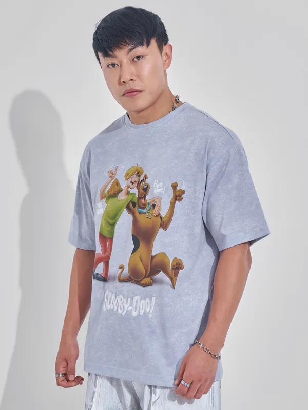 WB By Highlander Men Lavender Scooby Doo Printed Round Neck T-Shirt