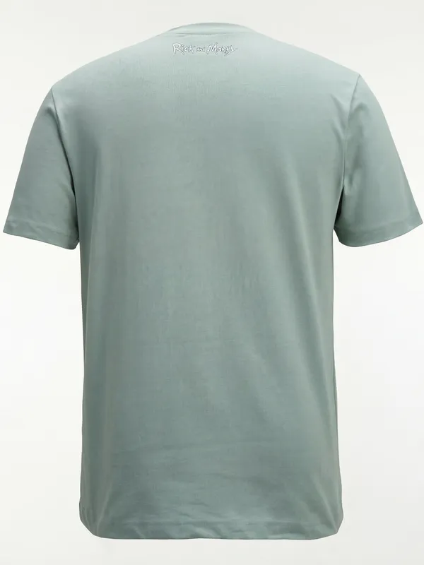 WB By Highlander Men Green Rick And Morty Printed Round Neck T-Shirt