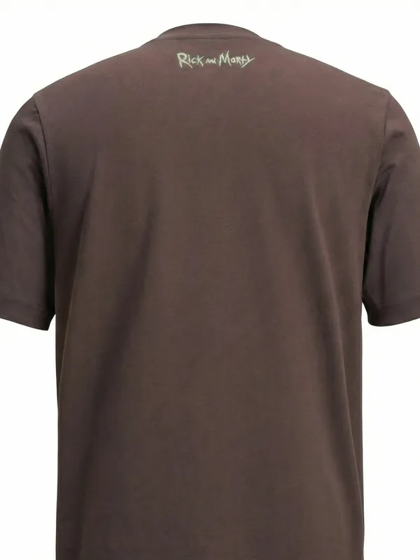 WB By Highlander Men Brown Rick And Morty Printed Round Neck T-Shirt