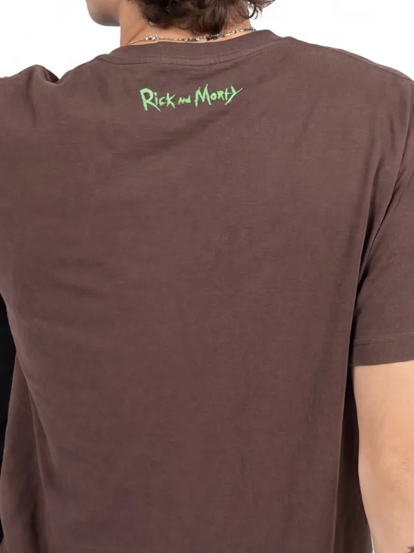 WB By Highlander Men Brown Rick And Morty Printed Round Neck T-Shirt