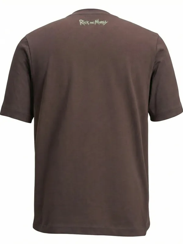 WB By Highlander Men Brown Rick And Morty Printed Round Neck T-Shirt