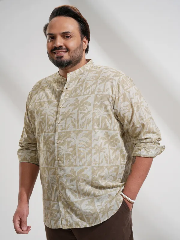 Xtra Ordinary By Highlander Men Off White Printed Slim Fit Casual Shirt