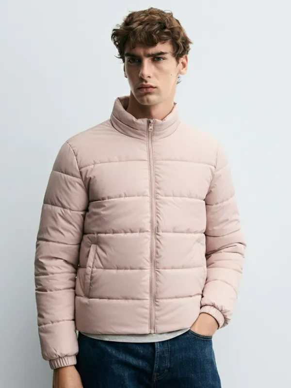 Ketch Men Mauve Solid Puffer Jacket