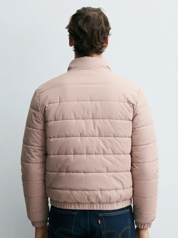 Ketch Men Mauve Solid Puffer Jacket