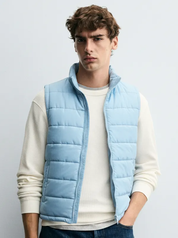 Ketch Men Teal Solid Puffer Jacket