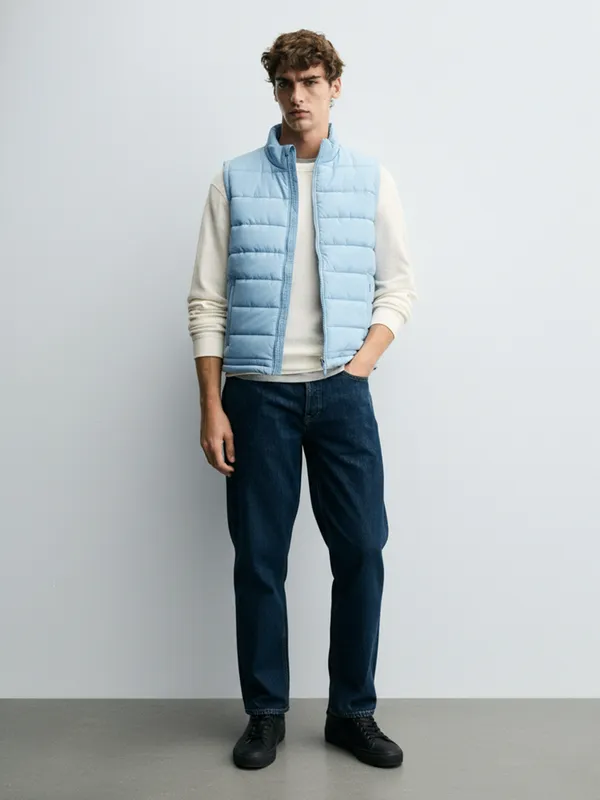 Ketch Men Teal Solid Puffer Jacket