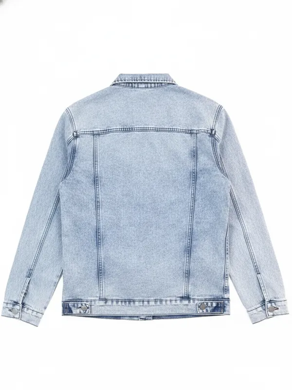 Ketch Men Blue Solid Denim Jacket