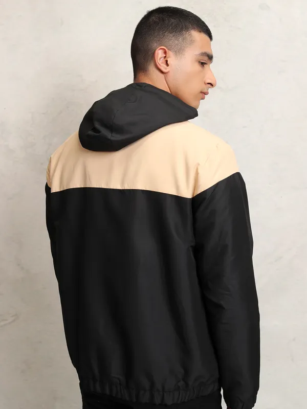 Ketch Men Beige Colourblocked Bomber Jacket