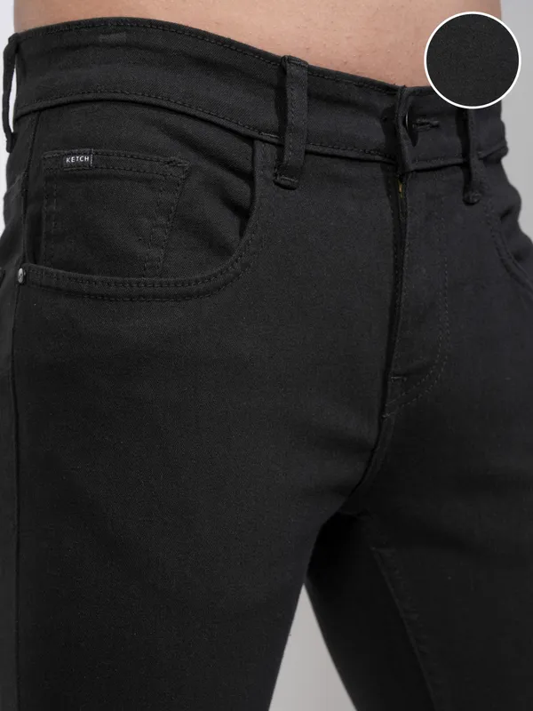  Ketch Men Black Skinny Fit Clean Look Jeans