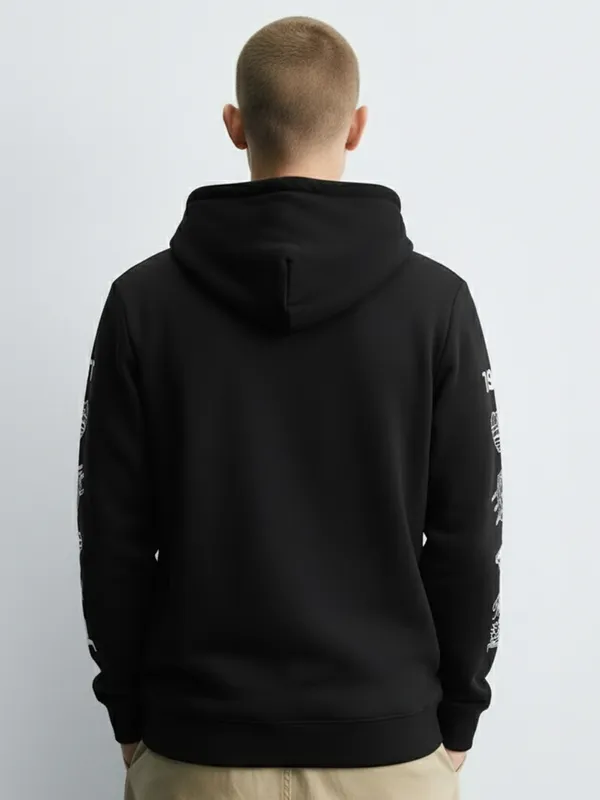 Ketch Men Black Hooded Pullover Sweatshirt