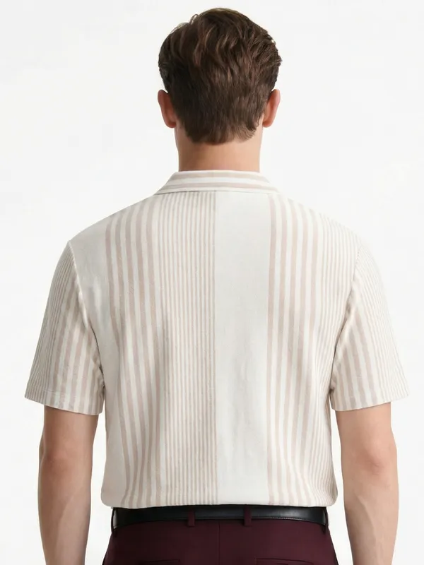 Locomotive Men Off White Stripes Oversized Fit Casual Shirt