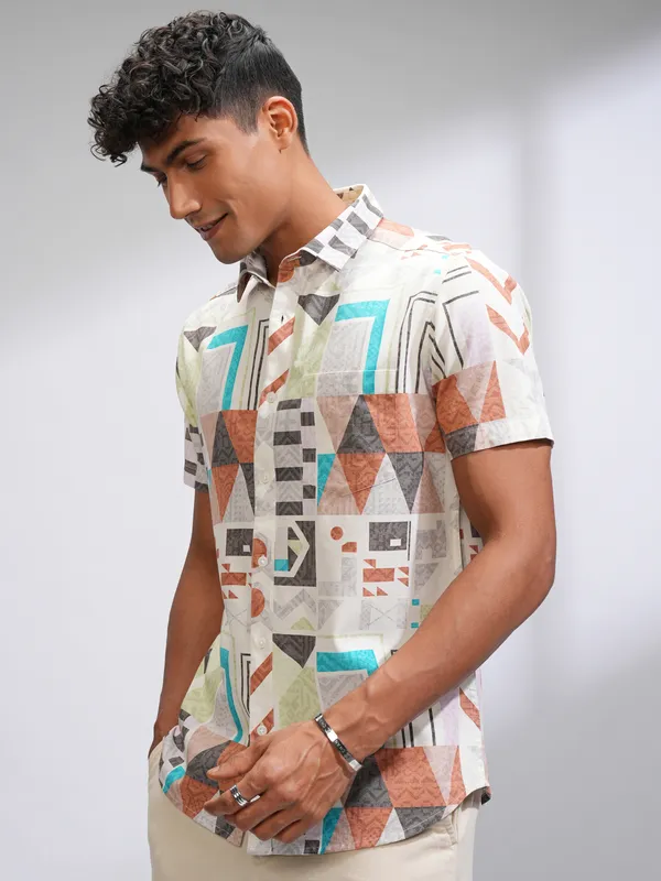 Locomotive Men Multi Printed Slim Fit Casual Shirt