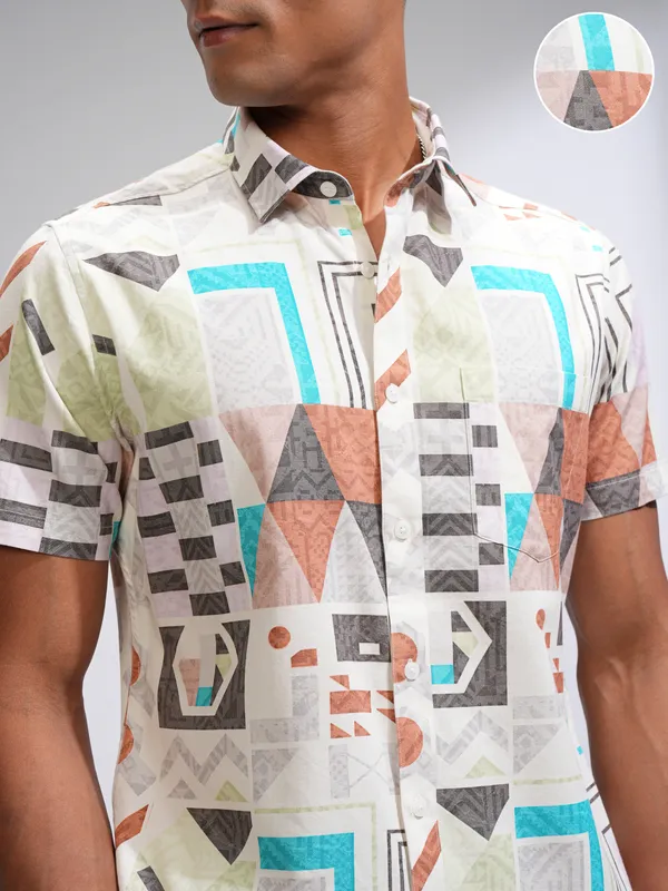 Locomotive Men Multi Printed Slim Fit Casual Shirt