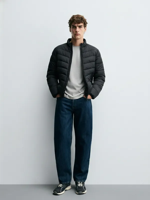 Purple By Highlander Men Black Solid Puffer Jacket