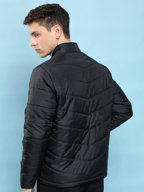 Purple By Highlander Men Black Solid Puffer Jacket