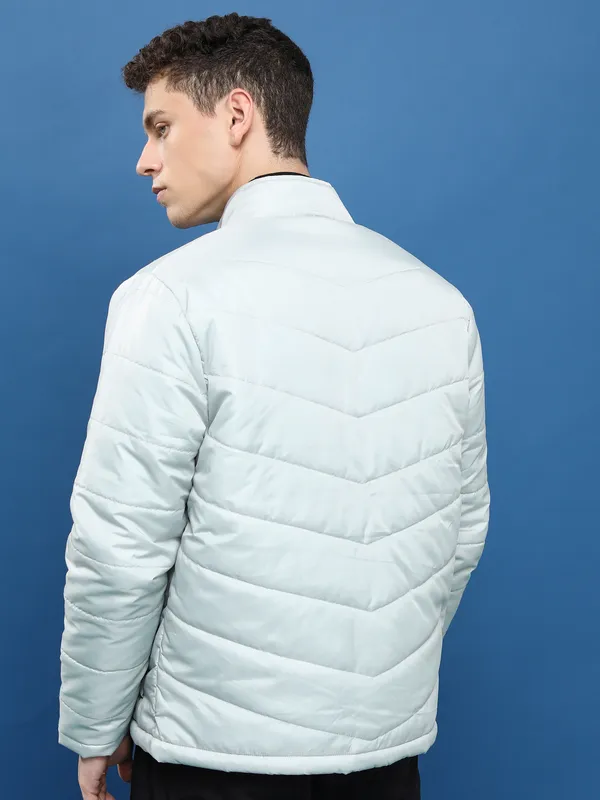 Purple By Highlander Men Grey Solid Puffer Jacket