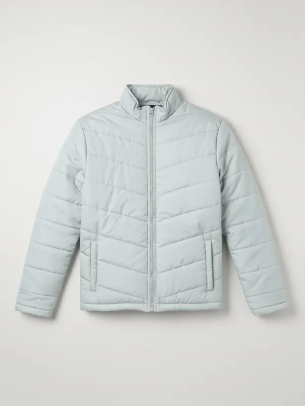 Purple By Highlander Men Grey Solid Puffer Jacket