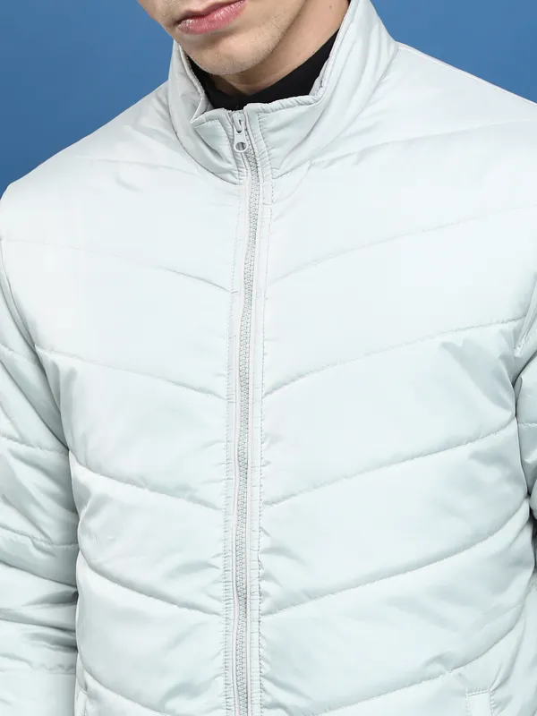 Purple By Highlander Men Grey Solid Puffer Jacket