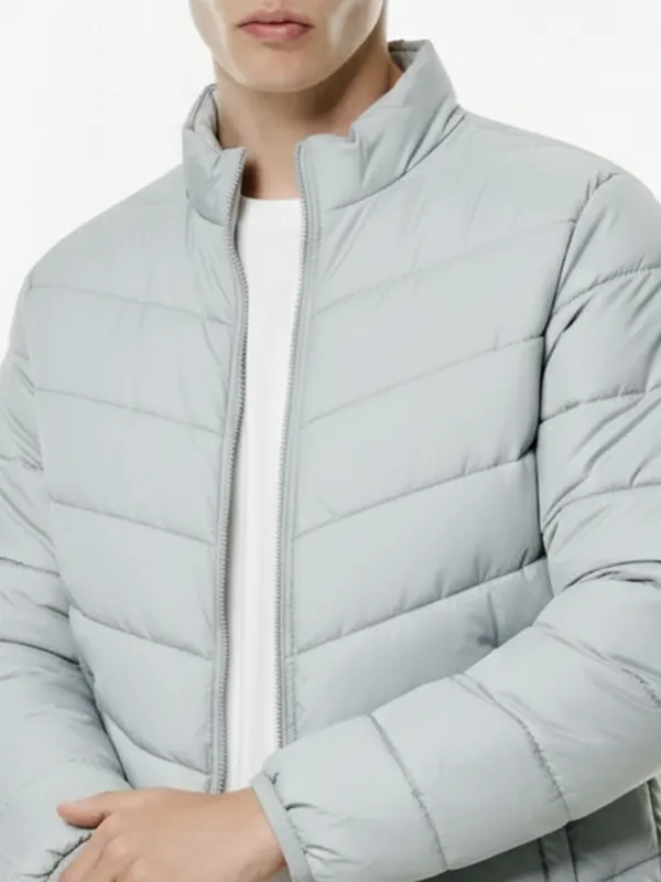 Purple By Highlander Men Grey Solid Puffer Jacket