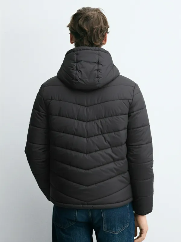 Purple By Highlander Men Black Solid Puffer Jacket