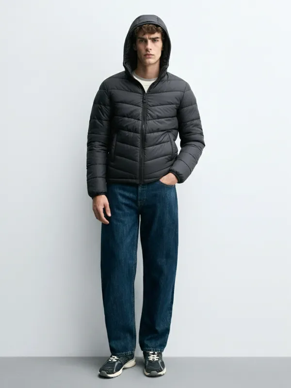 Purple By Highlander Men Black Solid Puffer Jacket