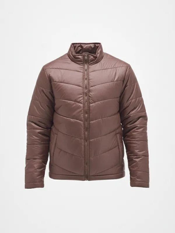 Purple By Highlander Men Burgundy Solid Puffer Jacket