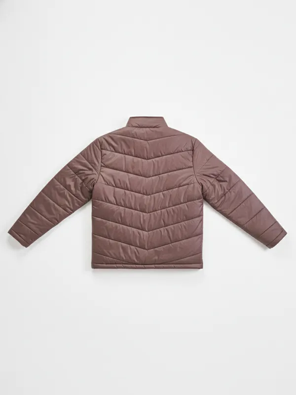 Purple By Highlander Men Burgundy Solid Puffer Jacket