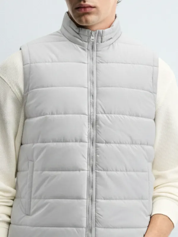 Purple By Highlander Men Grey Solid Puffer Jacket