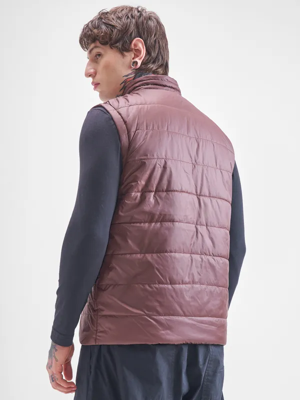 Purple By Highlander Men Brown Solid Puffer Jacket