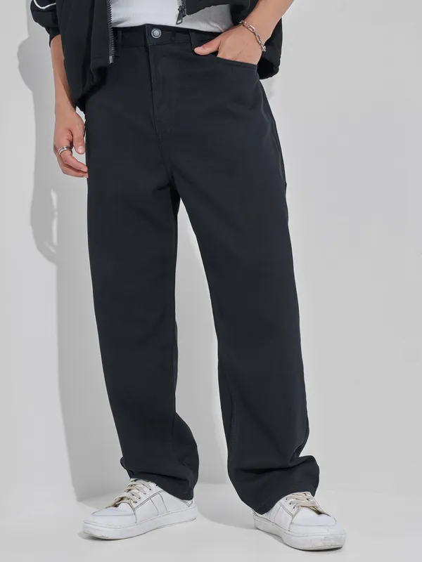 Highlander Men Black Relaxed Fit Jeans
