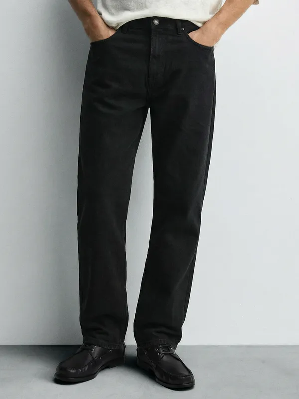 Purple By Highlander Men Black Relaxed Fit Jeans