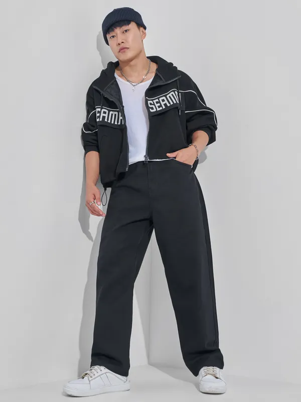 Highlander Men Black Relaxed Fit Jeans