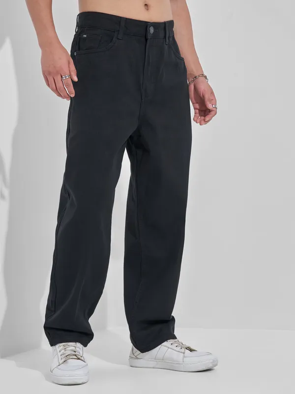 Highlander Men Black Relaxed Fit Jeans