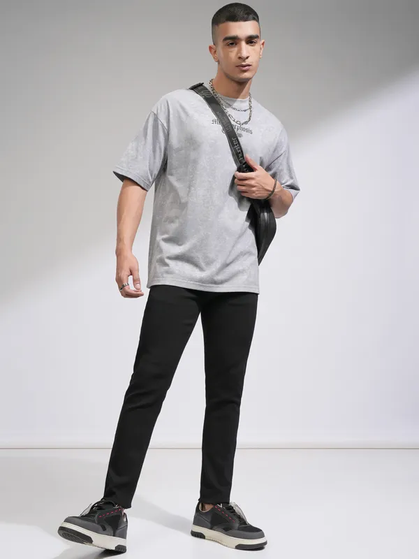  Highlander Men Black Skinny Fit Clean Look Jeans