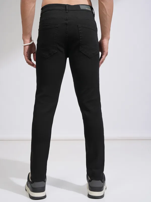  Highlander Men Black Skinny Fit Clean Look Jeans